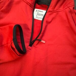Atomic SnowCloud Pullover Womens Small Red 1/4 Zip Midweight Base Layer Skiing